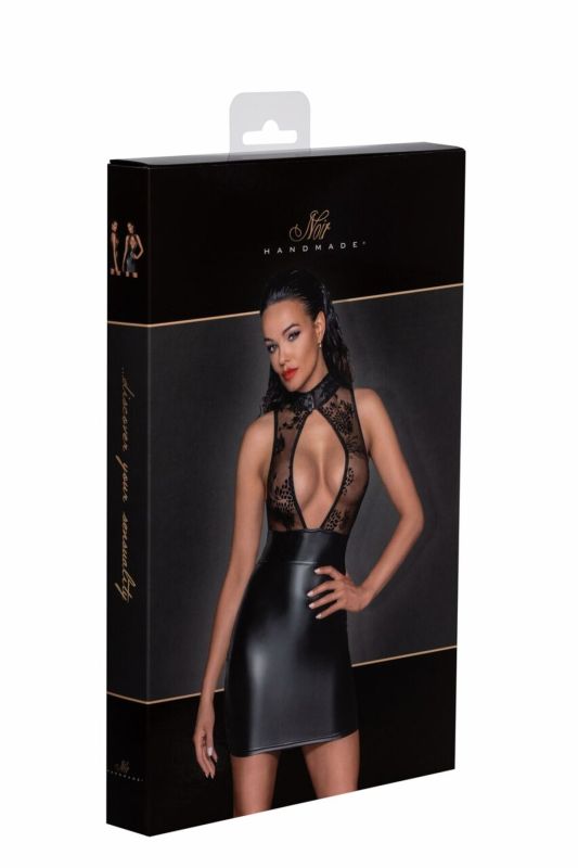 Платье Noir Handmade F241 Short dress with powerwetlook skirt and tulle top - 3XL