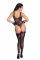 (SALE) Боди Noir Handmade F242 Tulle body with patterned flock embroidery - S