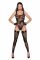 (SALE) Боди Noir Handmade F242 Tulle body with patterned flock embroidery - S