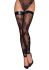 Чулки Noir Handmade F243 Tulle stockings with patterned flock embroidery - 3XL