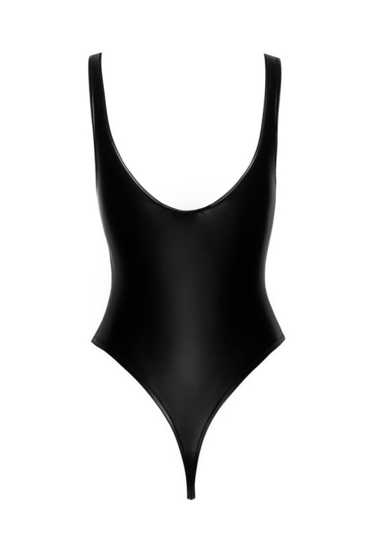 Боди Noir Handmade F244 Powerwetlook body with high cut bottom hem - S