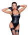 Боди Noir Handmade F244 Powerwetlook body with high cut bottom hem - XL
