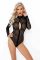 Боди Noir Handmade F287 Leopard flock bodysuit with long sleeves - XL