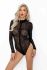 Боди Noir Handmade F287 Leopard flock bodysuit with long sleeves - XL