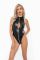 Боди Noir Handmade F294 Powerwetlook bodysuit with front zipper - XXL