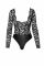 Боди Noir Handmade F296 Psyche bodysuit of lace and wetlook - XL