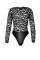 Боди Noir Handmade F296 Psyche bodysuit of lace and wetlook - XL