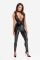 Комбинезон Noir Handmade F298 Libido Deep-V catsuit with collar and pearl chain - 3XL