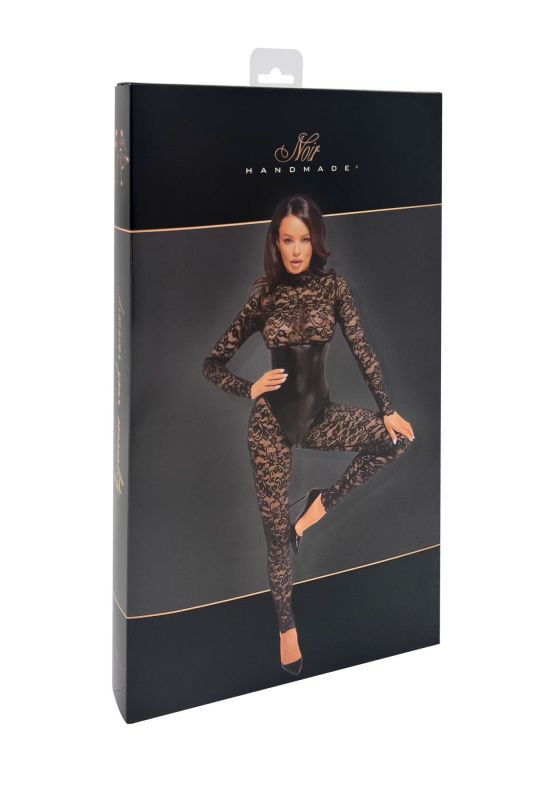 Комбинезон Noir Handmade F299 Enigma lace catsuit with underbust bodice - S