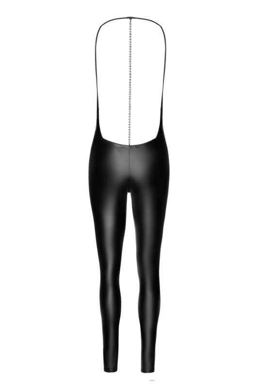 Комбинезон Noir Handmade F306 Mirage catsuit with jewelry rhinestone chain adorning the back - S