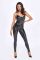 Комбинезон Noir Handmade F306 Mirage catsuit with jewelry rhinestone chain adorning the back - XL
