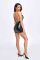 Платье Noir Handmade F307 Mirage wetlook mini dress with jewelry rhinestone chain - 3XL
