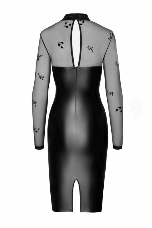 Платье Noir Handmade F310 Sublime wetlook and flocked mesh midi dress - XXL
