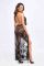 Платье Noir Handmade F312 Divinity long flocked mesh dress with open back - XL