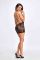 Платье Noir Handmade F313 Mythos mini flocked mesh dress with jewelry rhinestone chain - 3XL