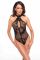 Боди Noir Handmade F314 Ego flocked mesh halter bodysuit - S