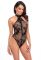 Боди Noir Handmade F314 Ego flocked mesh halter bodysuit - M