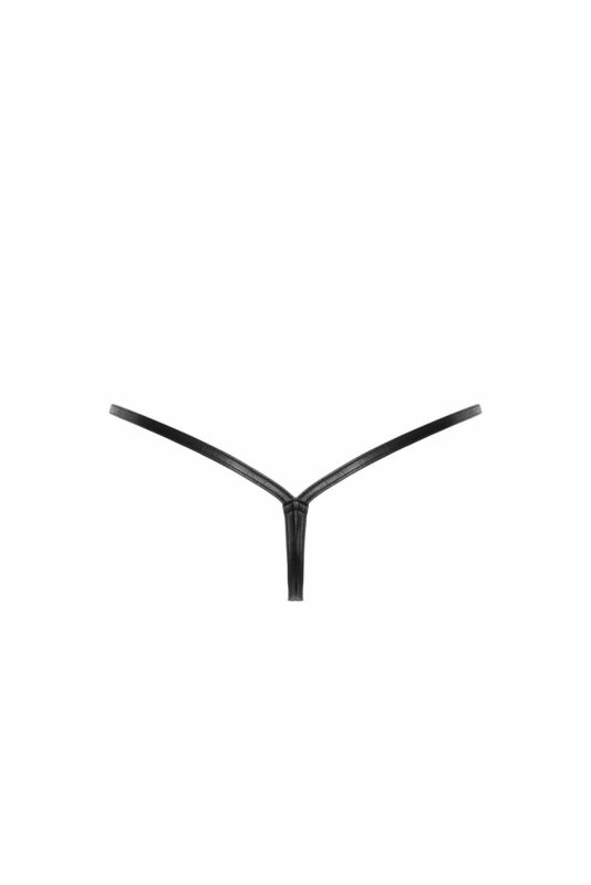 Трусики Noir Handmade P012 Wild crocodile wetlook thong with double opening - S