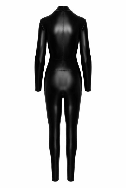 Комбинезон Noir Handmade F319 Caged wetlook catsuit with zippers and ring - XL