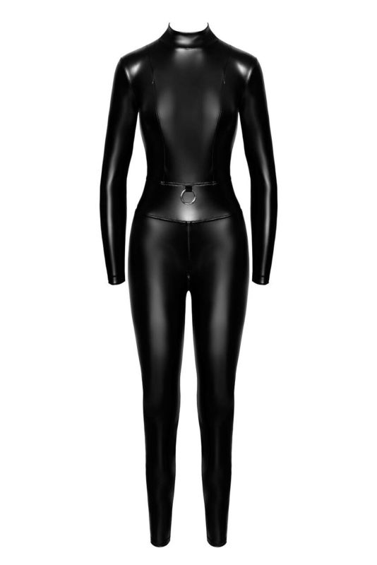 Комбинезон Noir Handmade F319 Caged wetlook catsuit with zippers and ring - XXL