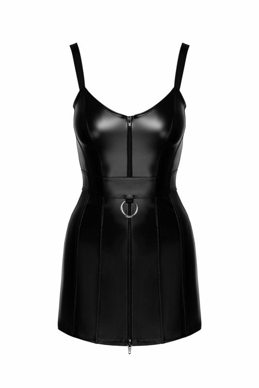 Платье Noir Handmade F320 Starlet wetlook minidress with ring belt - M