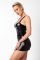 Платье Noir Handmade F320 Starlet wetlook minidress with ring belt - L