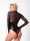 Боди Noir Handmade F321 Edge wetlook and mesh body with rings - L