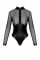 Боди Noir Handmade F321 Edge wetlook and mesh body with rings - XL