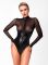 Боди Noir Handmade F321 Edge wetlook and mesh body with rings - XXL