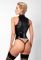 Топ Noir Handmade F324 Glam wetlook top with vinyl corset - L