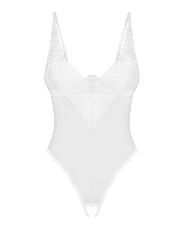Боди з доступом Obsessive Alissium crotchless teddy, M/L, лиф с мягкой чашкой, высокие трусики