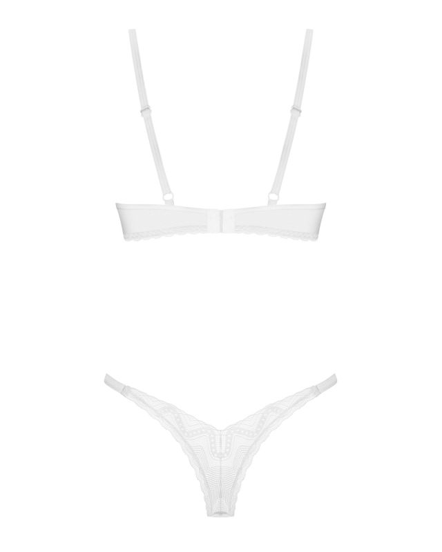 Комплект Obsessive Alissium 2-pcs set, M/L, кружево, лиф с мягкой чашкой, трусики танга