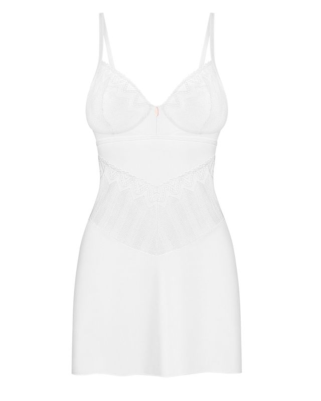 Пеньюар Obsessive Alissium chemise & thong, M/L, кружевной лиф, стринги в комплекте