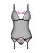 Корсет Obsessive Novenes corset & thong, XS/S, прозрачный, открытая спина, стринги в комплекте