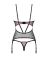 Корсет Obsessive Novenes corset & thong, XL/2XL, прозрачный, открытая спина, стринги в комплекте