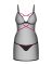 Пеньюар Obsessive Novenes chemise & thong, M/L, облегающий, прозрачный, со стрепами, стринги в компл