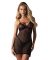 Пеньюар Obsessive Novenes chemise & thong, XL/2XL, облегающий, прозрачный, со стрепами, стринги в ко