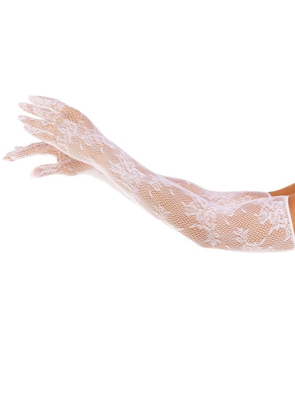 Митенки Leg Avenue Lace Opera Length Gloves White