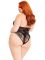 Боди Leg Avenue Floral lace deep-V teddy Black 1X/2X