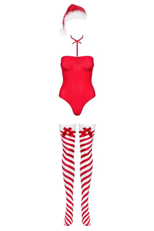 Боди Obsessive Kissmas teddy red L/XL