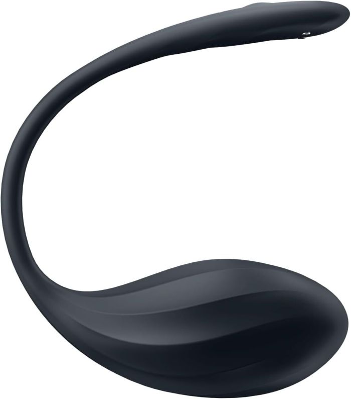 Виброяйцо Satisfyer Ribbed Petal Connect App Black