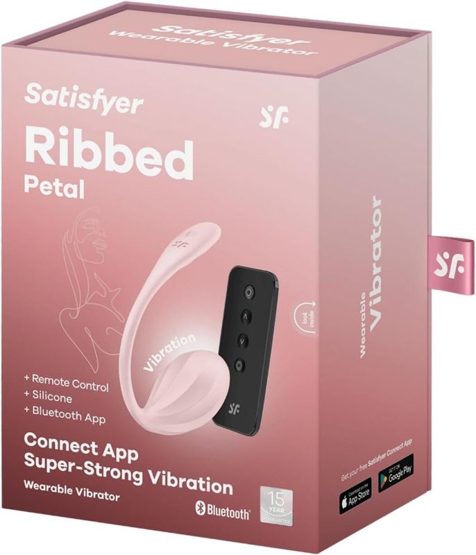 Виброяйцо Satisfyer Ribbed Petal Connect App Rose