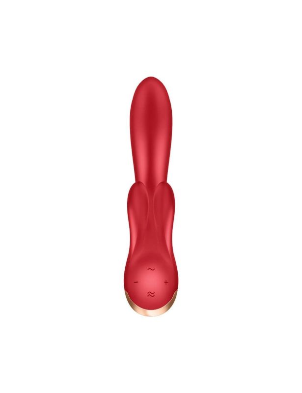 Смарт вибратор кролик с двойным отростком Satisfyer Double Flex Red