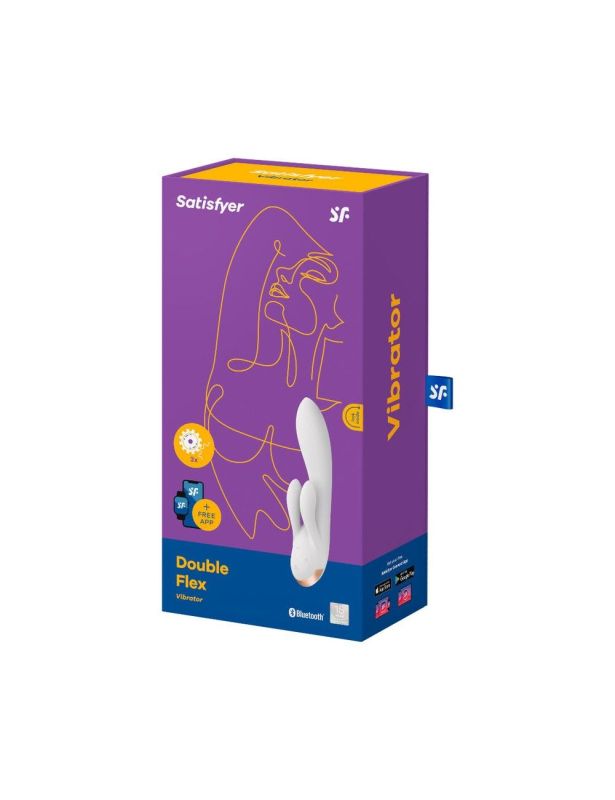 Смарт вибратор-кролик с двойным отростком Satisfyer Double Flex White